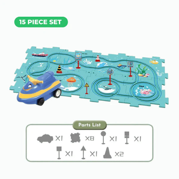 PuzzleRacer™ - Educational Kids Puzzle Car Track Set – BloomingBabies™